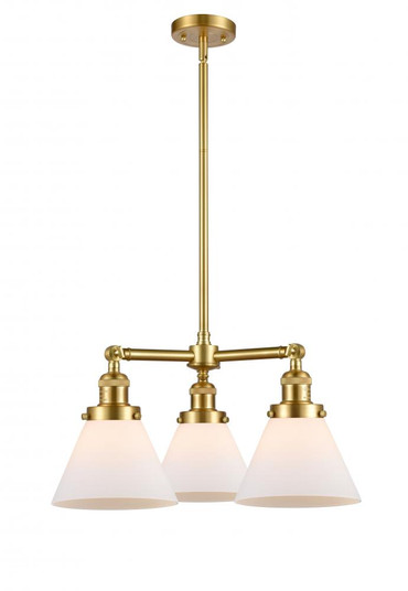 Cone - 3 Light - 22 inch - Satin Gold - Stem Hung - Chandelier (3442|207-SG-G41)