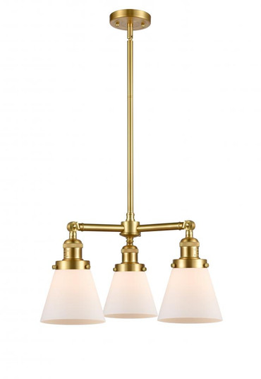 Cone - 3 Light - 19 inch - Satin Gold - Stem Hung - Chandelier (3442|207-SG-G61)