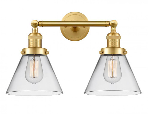 Cone - 2 Light - 18 inch - Satin Gold - Adjustable Bath Vanity Light (3442|208-SG-G42-LED)