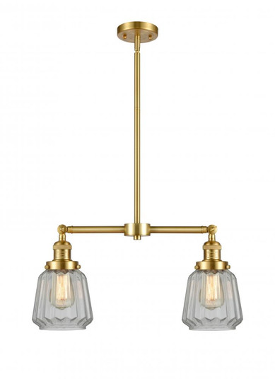 Chatham - 2 Light - 21 inch - Satin Gold - Stem Hung - Adjustable Island Light (3442|209-SG-G142-LED)