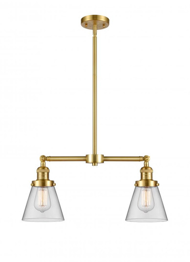 Cone - 2 Light - 21 inch - Satin Gold - Stem Hung - Adjustable Island Light (3442|209-SG-G62-LED)