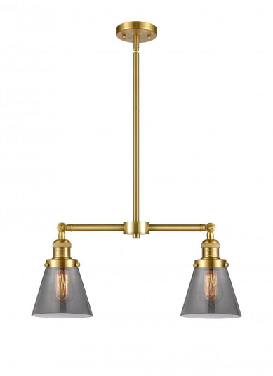 Cone - 2 Light - 21 inch - Satin Gold - Stem Hung - Adjustable Island Light (3442|209-SG-G63-LED)