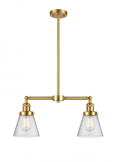 Cone - 2 Light - 21 inch - Satin Gold - Stem Hung - Adjustable Island Light (3442|209-SG-G64-LED)