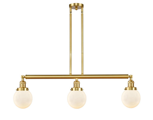 Beacon - 3 Light - 39 inch - Satin Gold - Stem Hung - Adjustable Island Light (3442|213-SG-G201-6)