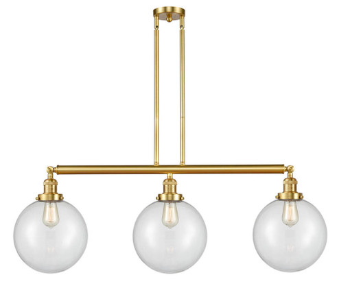 Beacon - 3 Light - 42 inch - Satin Gold - Stem Hung - Adjustable Island Light (3442|213-SG-G202-10-LED)