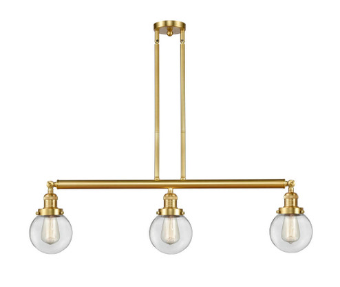 Beacon - 3 Light - 39 inch - Satin Gold - Stem Hung - Adjustable Island Light (3442|213-SG-G202-6)
