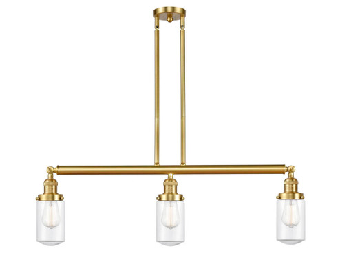 Dover - 3 Light - 37 inch - Satin Gold - Stem Hung - Adjustable Island Light (3442|213-SG-G312-LED)