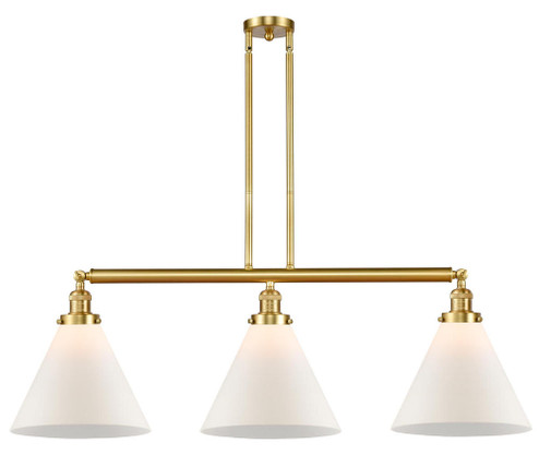 Cone - 3 Light - 44 inch - Satin Gold - Stem Hung - Adjustable Island Light (3442|213-SG-G41-L)