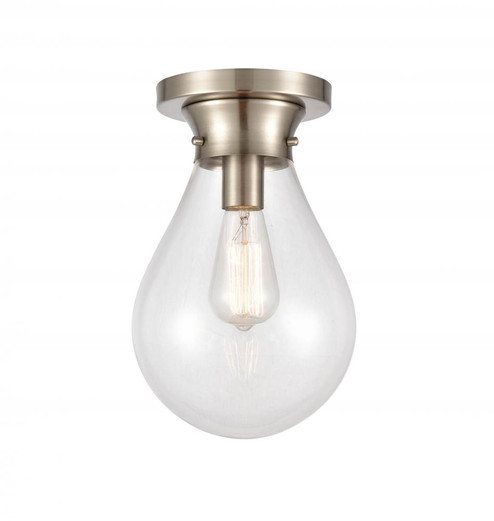 Genesis - 1 Light - 8 inch - Satin Nickel - Flush Mount (3442|414-1F-SN-8CL-LED)