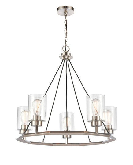 Mila - 5 Light - 29 inch - Black Satin Nickel - Chain Hung - Chandelier (3442|441-5CH-BSN-CL-LED)