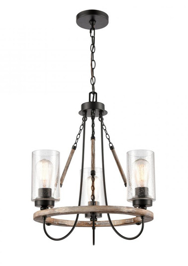 Paladin - 3 Light - 19 inch - Matte Black - Chain Hung - Mini Chandelier (3442|442-3CR-BK-SDY)