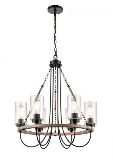 Paladin - 6 Light - 25 inch - Matte Black - Chain Hung - Chandelier (3442|442-6CR-BK-SDY)