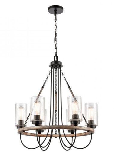 Paladin - 6 Light - 25 inch - Matte Black - Chain Hung - Chandelier (3442|442-6CR-BK-SDY)