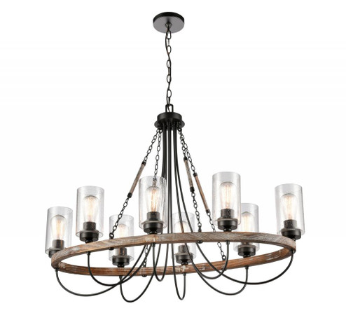 Paladin - 8 Light - 39 inch - Matte Black - Chain Hung - Chandelier (3442|442-8CR-BK-SDY-LED)