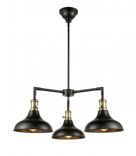 Metro - 3 Light - 30 inch - Black Antique Brass - Stem hung - Chandelier (3442|443SW-3CR-BAB-M15BK)