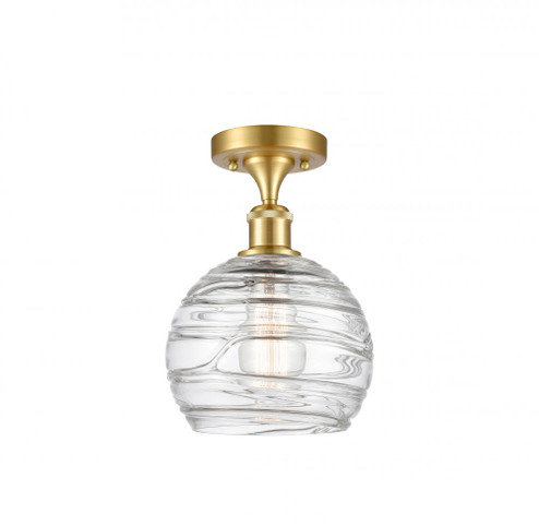 Athens Deco Swirl - 1 Light - 8 inch - Satin Gold - Semi-Flush Mount (3442|516-1C-SG-G1213-8-LED)