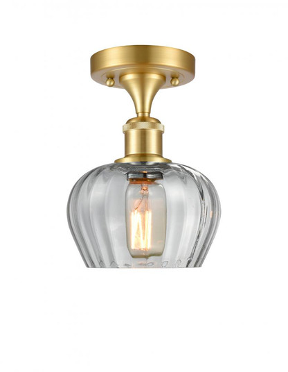 Fenton - 1 Light - 7 inch - Satin Gold - Semi-Flush Mount (3442|516-1C-SG-G92-LED)