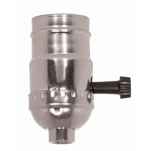 On-Off Turn Knob Socket With Removable Knob; 1/8 IPS; Aluminum; Nickel Finish; 250W; 250V (27|80/1013)
