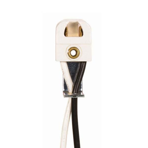 T5 Lampholder w/8'' AWM B/W Solid Leads for Retro Fit and Replacement Tall Right angle Bracket (27|80/1251)