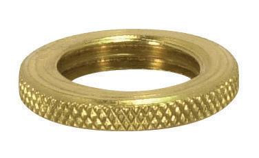 Brass Round Knurled Locknut; 9/16'' Diameter; 1/8 IP; 3/32'' Thick; Burnished And Lacquered (27|90/003)