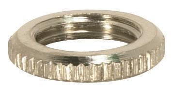 Brass Round Knurled Locknut; 9/16'' Diameter; 1/8 IP; 3/32'' Thick; Nickel Plated Finish (27|90/1042)