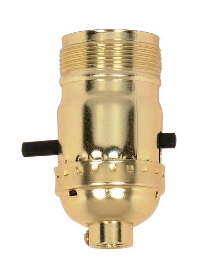 On-Off Push Thru Socket; 1/8 IPS; Aluminum; Brite Gilt Finish; 660W; 250V; Uno Thread (27|90/1408)