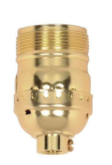 Short Keyless Socket; 1/8 IPS; Aluminum; Brite Gilt Finish; 660W; 250V; Uno Thread (27|90/1412)