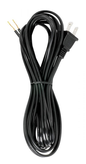 12 Foot 18/2 SPT-2 105C Cord Set; Black Finish; 72'' Hank; 150 Carton; Molded Polarized Plug; (27|90/1415)