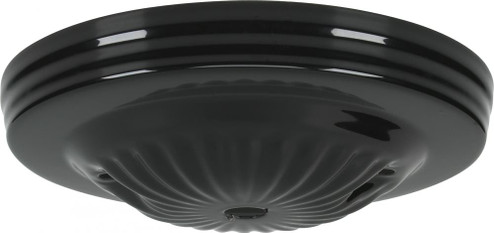Ribbed Canopy; Canopy Only; Black Finish; 5'' Diameter; 7/16'' Center Hole; 2 -8/32 Bar Holes (27|90/1677)
