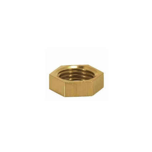 Brass Hexagon Locknut; 1/4 IP; 11/16'' Hexagon; 3/16'' Thick; Unfinished (27|90/1701)