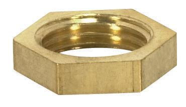 Brass Hexagon Locknut; 1/8 IP; 1/2'' Hexagon; 1/8'' Thick; Unfinished (27|90/172)