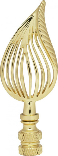 Leaf Brass Finial; 3-1/2'' Height; 1/4-27; Polished Brass Finish (27|90/1743)