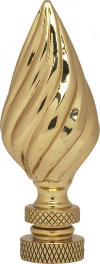 Flame Ribbed Brass Finial; 2-3/4'' Height; 1/4-27; Polished Brass Finish (27|90/1744)