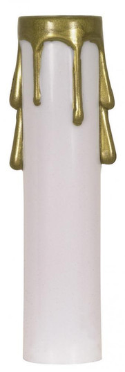 Plastic Drip Candle Cover; White Plastic With Gold Drip; 13/16'' Inside Diameter; 7/8'' (27|90/372)