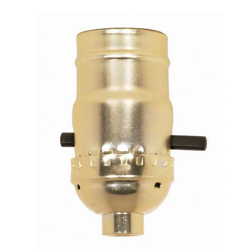 On-Off Push Thru Socket; 1/8 IPS; Aluminum; Brite Gilt Finish; 660W; 250V; 250 Master (27|90/410)