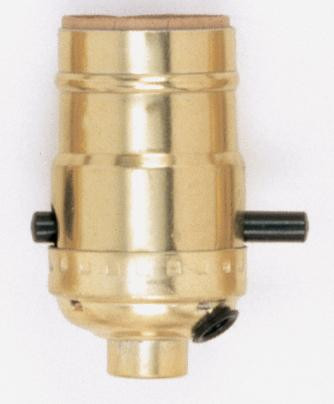 On-Off Push Thru Socket With Side Outlet; For SPT-2; 1/8 IPS; Aluminum; Brite Gilt Finish; 660W; (27|90/418)