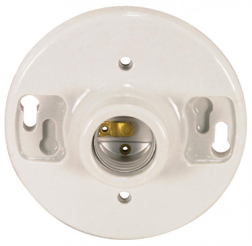 Medium base Glazed Porcelain Ceiling Receptacle; Screw Terminals; 4-3/8'' Diameter; 660W; 250V (27|90/445)