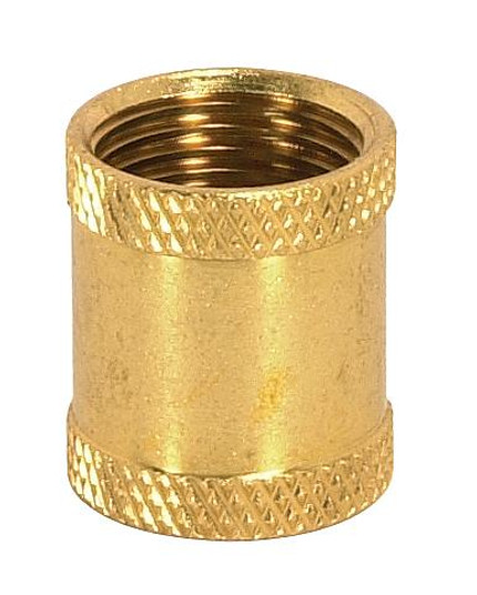 Brass Coupling; 7/8'' Long; 3/8 IP; Burnished And Lacquered (27|90/614)