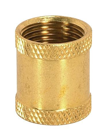Brass Coupling; 7/8'' Long; 3/8 IP; Burnished And Lacquered (27|90/614)
