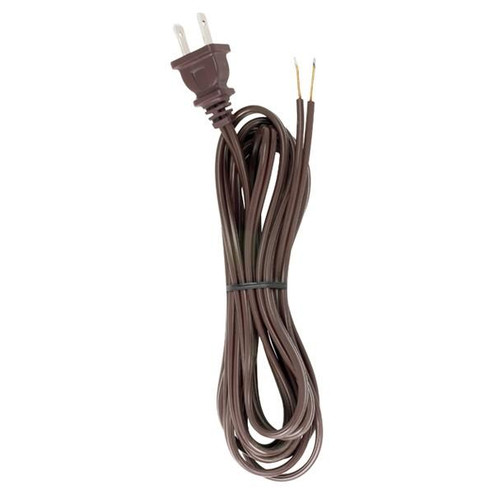 9 Foot 18/2 SPT-2 105C Cord Set; Brown Finish; 36'' Hank; 150 Carton; Molded Polarized Plug; (27|90/2039)