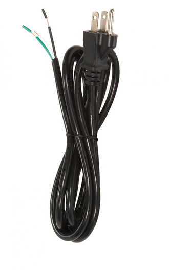 8 Foot 18/3 SVT 105C Heavy Duty Cord Set; Black Finish; 100 Carton; 3 Prong Molded Plug; Stripped (27|90/2085)