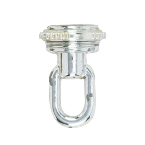 3/8 IP Screw Collar Loop With Ring; 25lbs Max; Chrome Finish (27|90/2351)