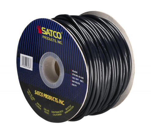 Pulley Bulk Wire; 18/2 SVT 105C Pulley Cord; 250 Foot/Spool; Black (27|93/183)