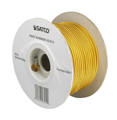 Pulley Bulk Wire; 18/2 Rayon Braid 90C; 250 Foot/Spool; Gold (27|93/212)