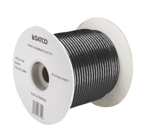 Pulley Bulk Wire; 18/2 SJT 105C Pulley Cord; 250 Foot/Spool; Black (27|93/311)