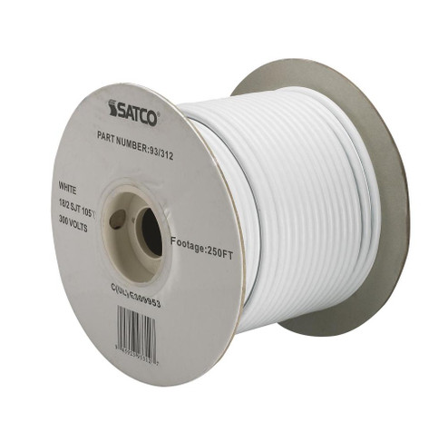 Pulley Bulk Wire; 18/2 SJT 105C Pulley Cord; 250 Foot/Spool; White (27|93/312)