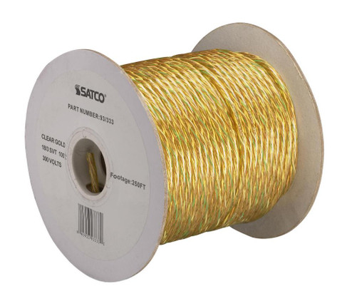 Pulley Bulk Wire; 18/3 SVT 105C Pulley Cord; 250 Foot/Spool; Clear Gold (27|93/333)