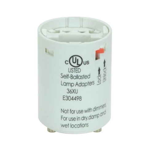 Smooth Phenolic Electronic Self-Ballasted CFL Lampholder; 120V, 60Hz, 0.23A; 18W G24q-2 And GX24q-2; (27|80/1712)