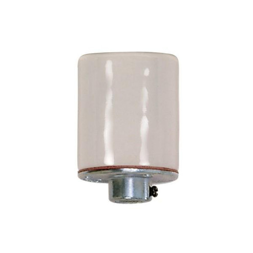 Keyless Smooth Porcelain Socket With Spring Contact For 4KV And 1/8 IP Cap; Glazed; 660W; 600V (27|80/1870)