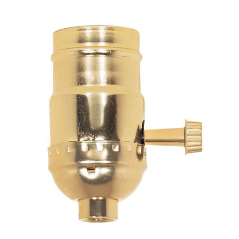 3-Way Turn Knob Socket With Removable Knob; 1/8 IPS; Aluminum; Brite Gilt Finish; 250W; 250V (27|80/1533)